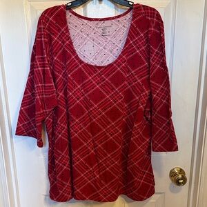 Red Plaid Women's Top Jessica London
